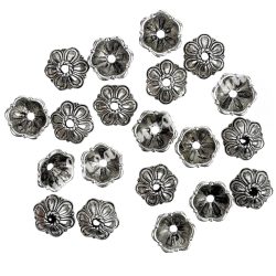 Gyöngykalap, platina, 10x10x5 mm, 20 db/csomag