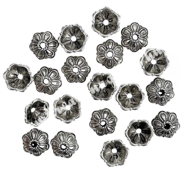 Gyöngykalap, platina, 10x10x5 mm, 20 db/csomag