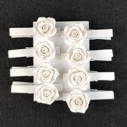 Rózsás csipesz, fehér (8 darab/csomag)