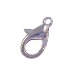 Kapocs, delfin, ezüst, 14x8 mm, 50 db/csomag