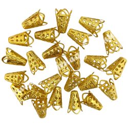 Gyöngykalap, arany, 10x10x16 mm, 25 db/csomag