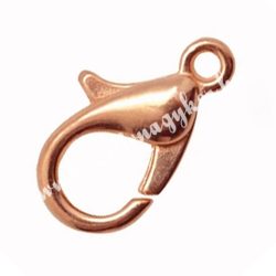 Kapocs, delfin, rosegold, 12x6 mm, 50 db/csomag