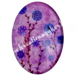 Foszforeszkáló cabochon, virág,18x25 mm, 5 db/csomag