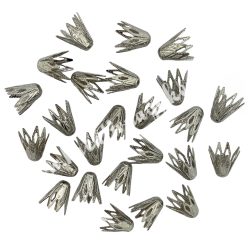 Gyöngykalap, platina, 9x9x9 mm, 25 db/csomag