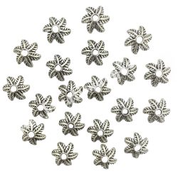 Gyöngykalap, platina, 11x11x4 mm, 20 db/csomag