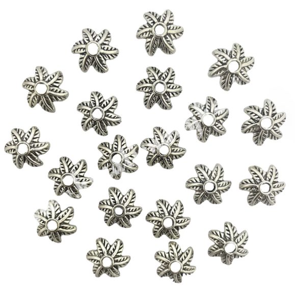 Gyöngykalap, platina, 11x11x4 mm, 20 db/csomag