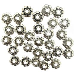 Gyöngykalap, platina, 8x8x3 mm, 30 db/csomag