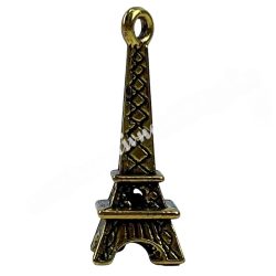   Fémmedál, Eiffel-torony, antikarany, 9x9x24 mm, 10 db/csomag