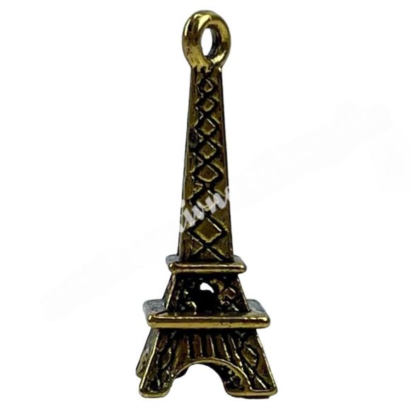 Fémmedál, Eiffel-torony, antikarany, 9x9x24 mm, 10 db/csomag