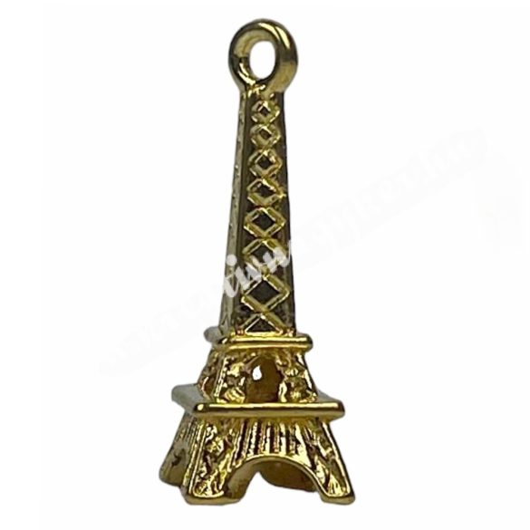 Fémmedál, Eiffel-torony, arany, 9x9x24 mm, 10 db/csomag