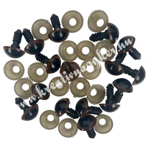 Biztonsági szem, barna, 16 mm, 20 db/csomag