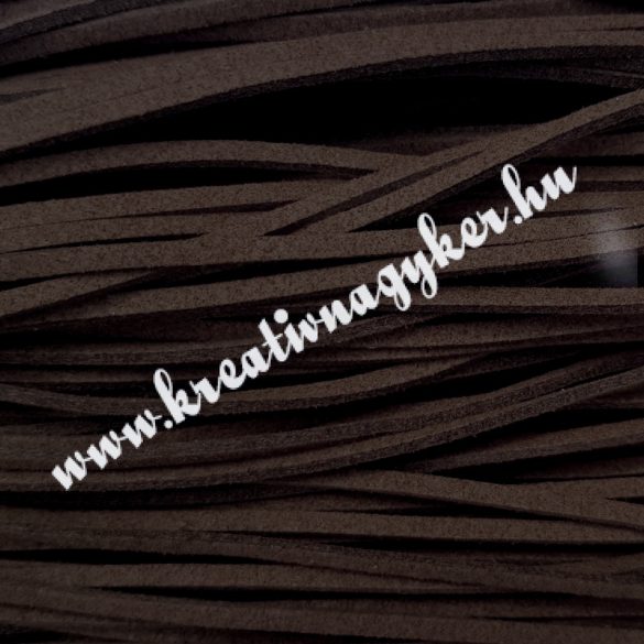 Szintetikus bőrszál, 2,5 mmx90 cm, sötétbarna, 50 szál/köteg