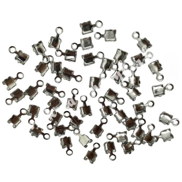 Bőrvég, 4x7,8x3,4mm, platina, 50db/csomag