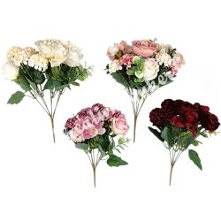  Peonia-rózsa-dália csokor, 31 cm