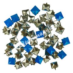 Fémszegecs, piramis, 9 mm, kék, 50 db/csomag