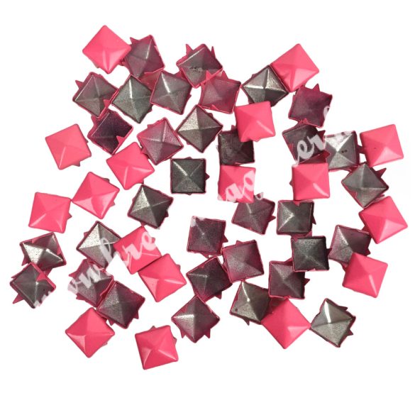 Fémszegecs, piramis, rózsaszín, 9x5x9 mm, 50 db/csomag