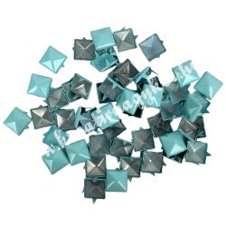 Fémszegecs, piramis, világoskék, 9x5x9 mm, 50 db/csomag