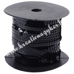 Flitter, fekete, 6 mm, 100 yard/tekercs (~91m)