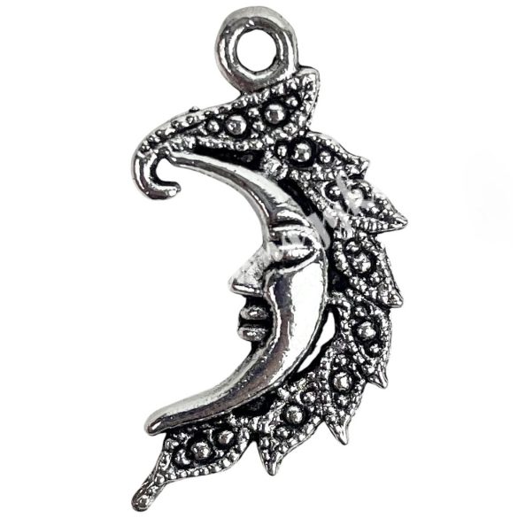 Fémmedál, hold, 15x1,5x20 mm 10 db/csomag