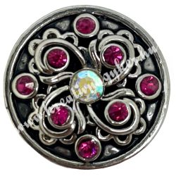 Fémpatent, garnet, 20x20x7,5 mm