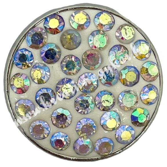 Fémpatent, 50 strasszal, 20,5x8,5mm, crystal AB, db