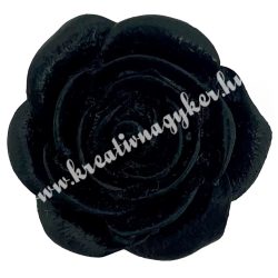 Fémpatent, virág, fekete, 21x21x10 mm