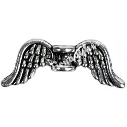 Fémmedál, angyalszárny, platina, 21x4x9 mm, 20 db/csomag