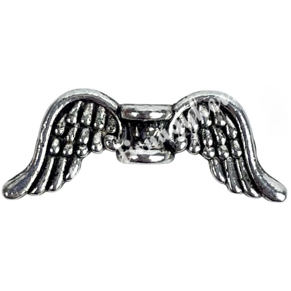 Fémmedál, angyalszárny, platina, 21x4x9 mm, 20 db/csomag