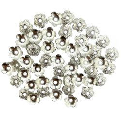 Gyöngykalap, ezüst, 10x10x3,5 mm, 50 db/csomag