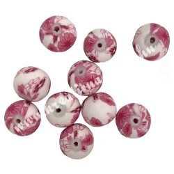 Gyurmagyöngy, 12mm, rózsaszín, 10db/csomag