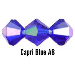 Kúpos kristálygyöngy, 3mm, capri blue AB, 100 db/csomag
