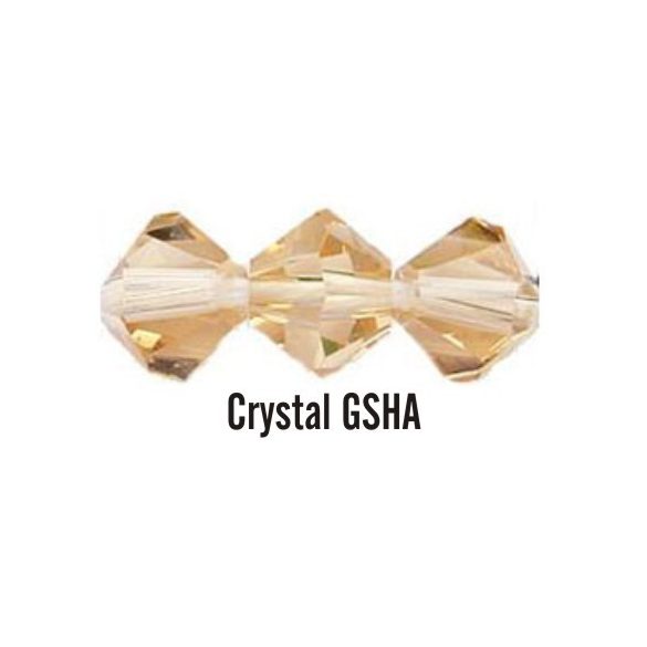 Kúpos kristálygyöngy, 3mm, crystal gsha, 100 db/csomag