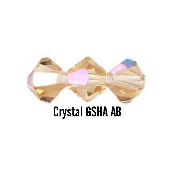 Kúpos kristálygyöngy, 3mm, crystal gsha AB, 100 db/csomag