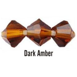 Kúpos kristálygyöngy, 3mm, dark amber, 100 db/csomag