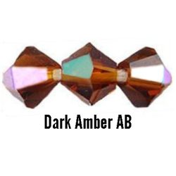 Kúpos kristálygyöngy, 4mm, dark amber AB, 100 db/csomag