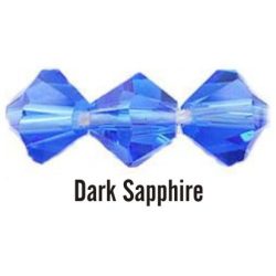 Kúpos kristálygyöngy, 3mm, dark sapphire, 100 db/csomag