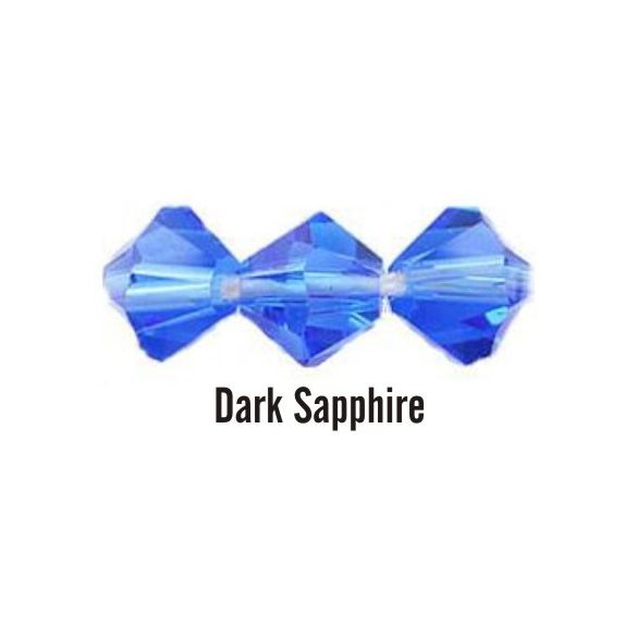 Kúpos kristálygyöngy, 4mm, dark sapphire, 100 db/csomag