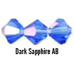   Kúpos kristálygyöngy, 3mm, dark sapphire AB, 100 db/csomag