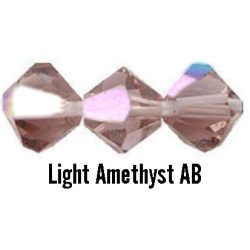   Kúpos kristálygyöngy, 3mm, light amethyst AB, 100 db/csomag