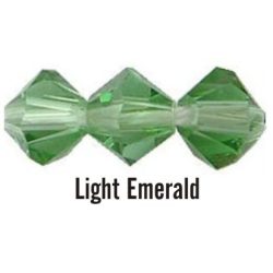 Kúpos kristálygyöngy, 3mm, light emerald, 100 db/csomag