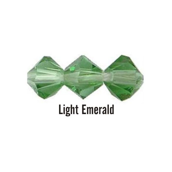 Kúpos kristálygyöngy, 3mm, light emerald, 100 db/csomag