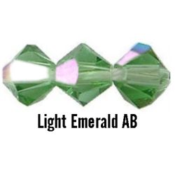   Kúpos kristálygyöngy, 3mm, light emerald AB, 100 db/csomag