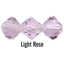 Kúpos kristálygyöngy, 3mm, light rose, 100 db/csomag