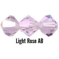 Kúpos kristálygyöngy, 3mm, light rose AB, 100 db/csomag