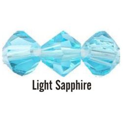 Kúpos kristálygyöngy, 3mm, light sapphire, 100 db/csomag
