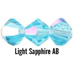   Kúpos kristálygyöngy, 3mm, light sapphire AB, 100 db/csomag