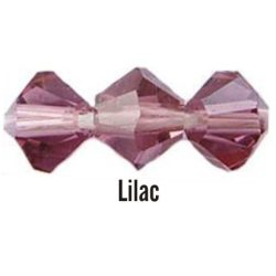 Kúpos kristálygyöngy, 3mm, lilac, 100 db/csomag