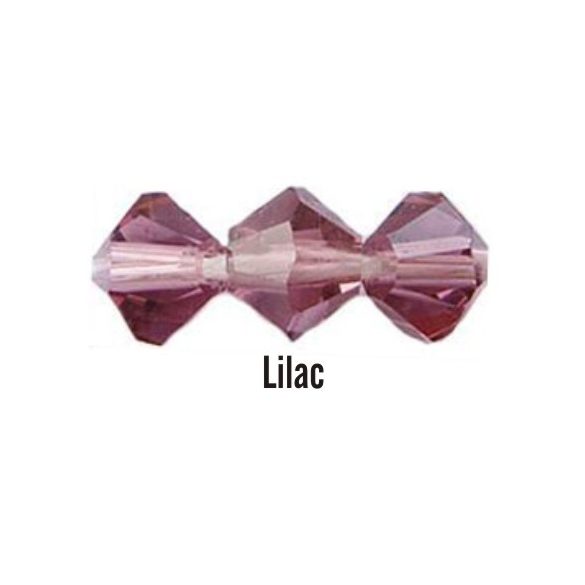 Kúpos kristálygyöngy, 3mm, lilac, 100 db/csomag