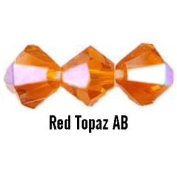 Kúpos kristálygyöngy, 3mm, red topaz AB, 100 db/csomag