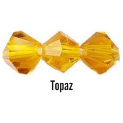 Kúpos kristálygyöngy, 3mm, topaz, 100 db/csomag